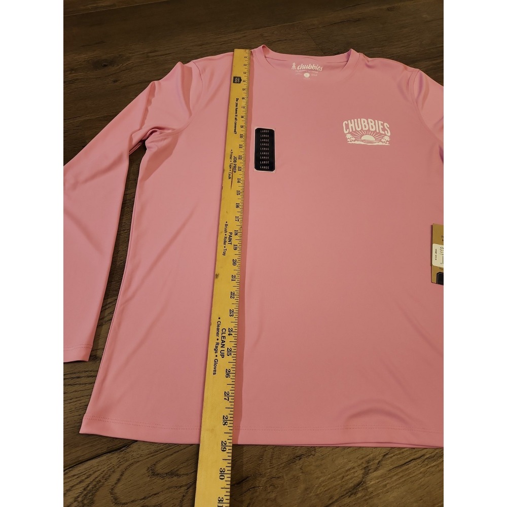Chubbies Men's Sun Crew Rash Guard Pink & Proud, Large NWT - Picture 3 of 5